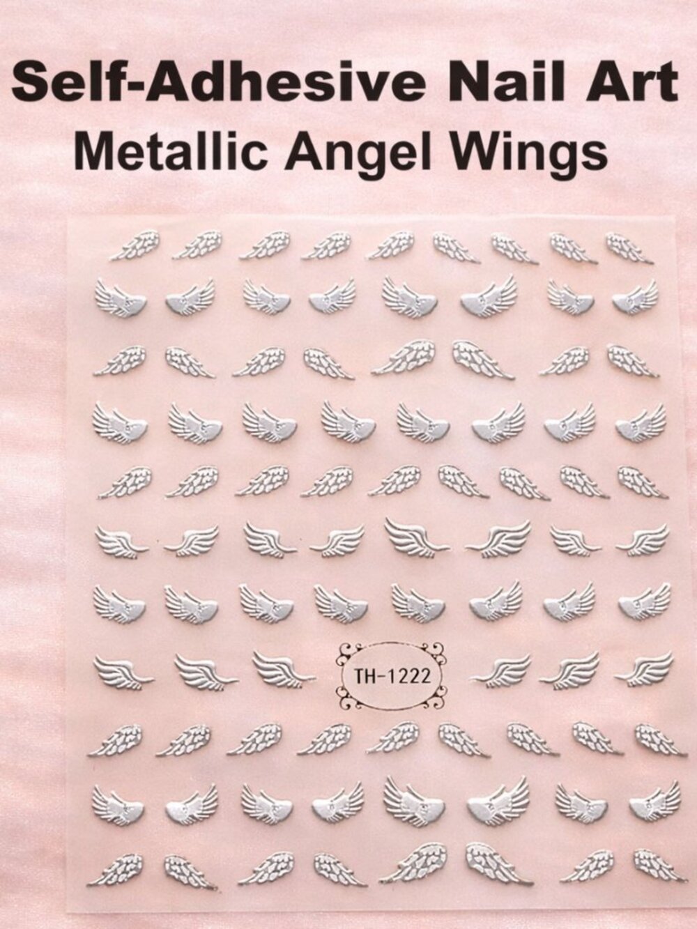 Metallic Angel Wings - Self-Adhesive 3D Nail Art Sticker Decals Manicure